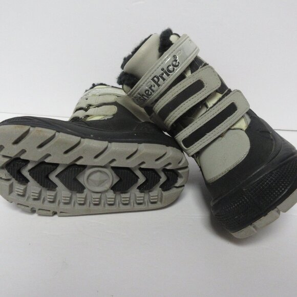 Fisher-Price Unisex Snow Boots Size 5 Black Gray Toddler Baby Waterproof Vintage - Picture 2 of 4